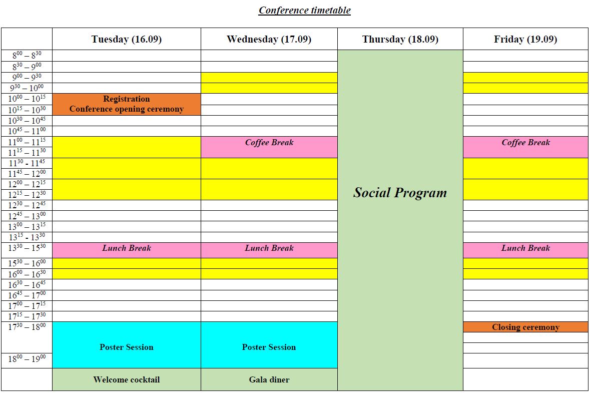 Conference timetable